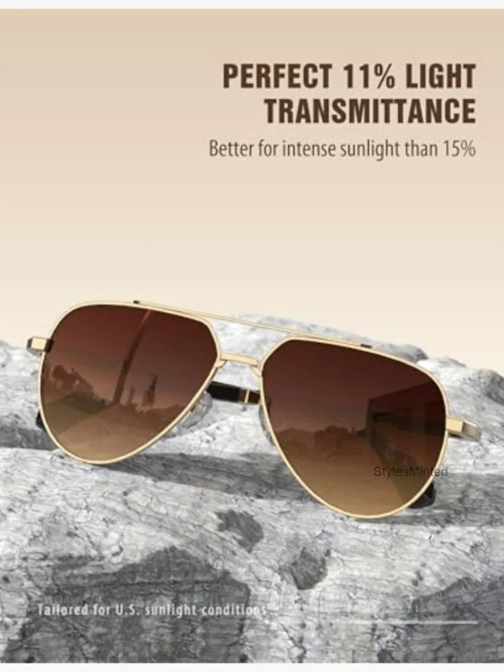 Polarized Aviator Sunglasses UV400 Protection Classic Pilot 60mm